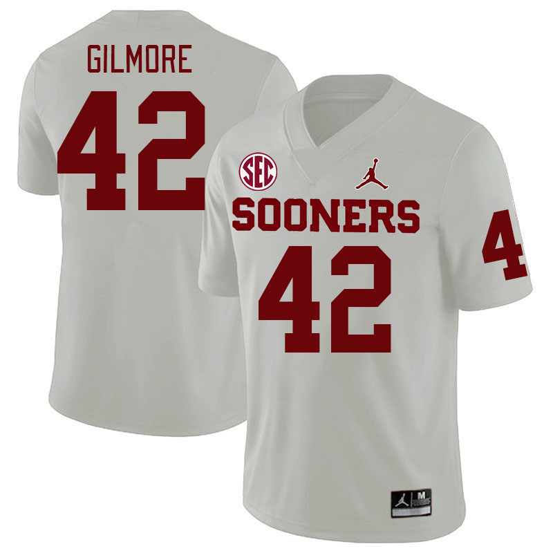 #42 Wyatt Gilmore Oklahoma Sooners 2024 SEC Conference College Football Jerseys-White